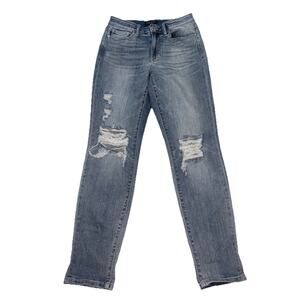 Judy Blue Jeans Women’s Size 3/26 Blue Boyfriend Fit Distressed Denim Slimming